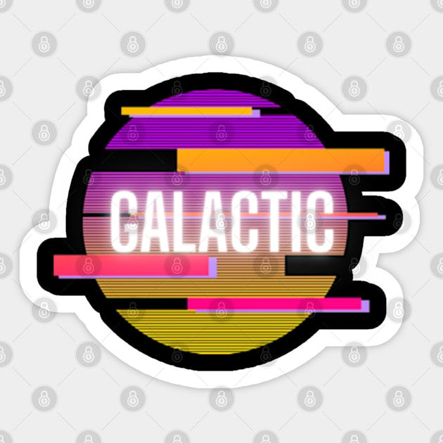 Galactic Retro Sun Sticker by 80snerd